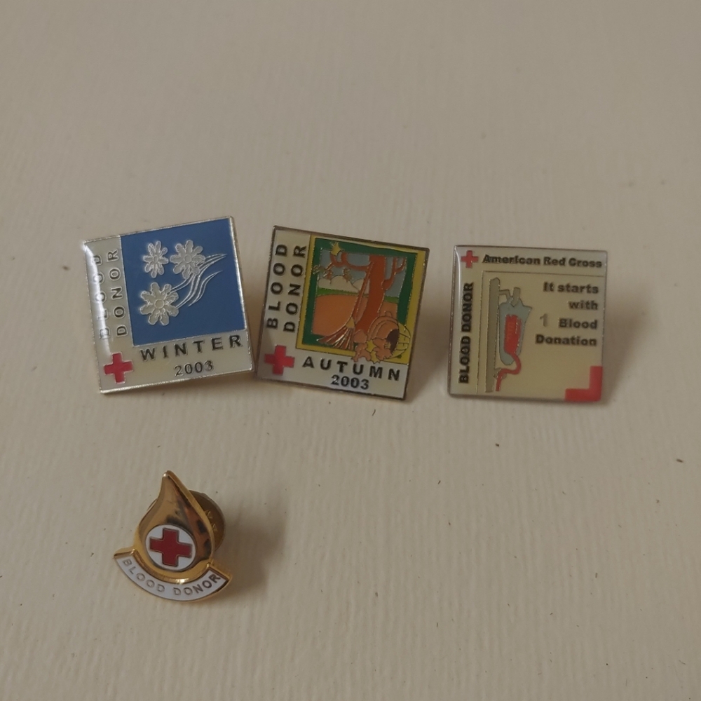 Blood donation pins
